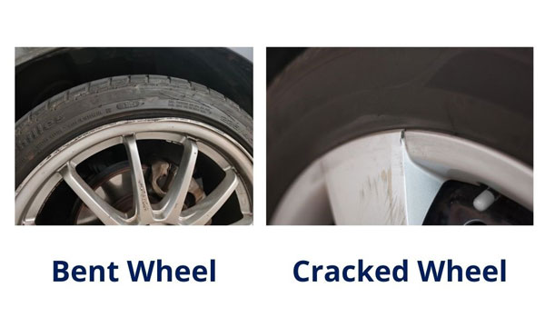 Bent wheel cracked wheel