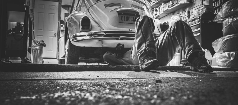 mechanic performing a car repair
